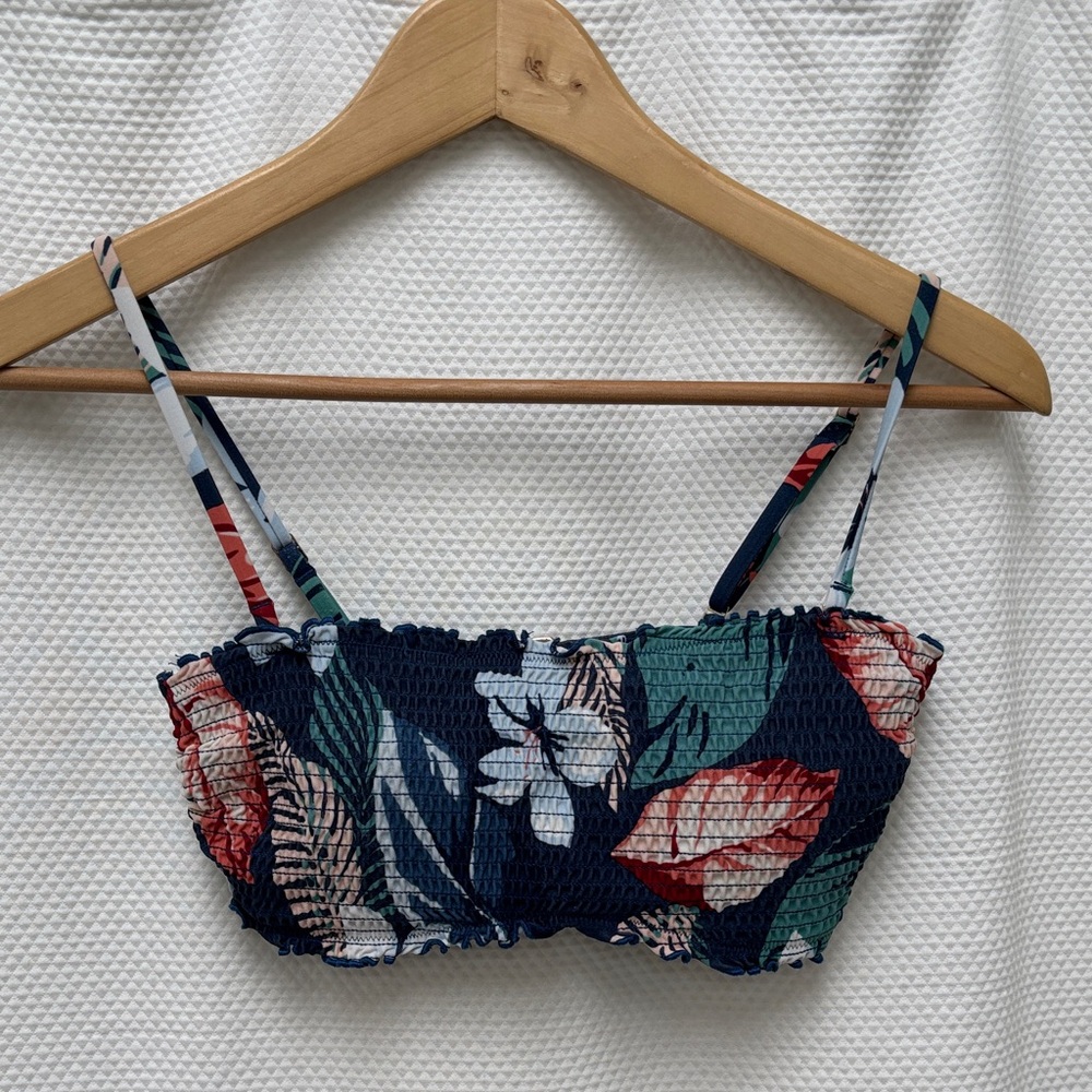 Hollister Navy Floral Bikini Top